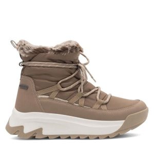 Śniegowce Go Soft. Brązowe buty zimowe Go Soft, bez obcasa, bez zapięcia. Za 199,99 zł.