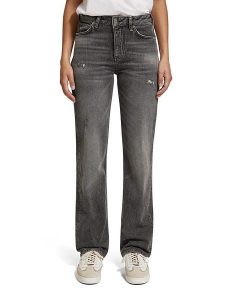 Scotch & Soda Dżinsy - Regular fit - w kolorze antracytowym rozmiar: W28/L32. Czarne jeansy Scotch & Soda, z aplikacjami, ze skóry, z podwyższonym stanem. Za 316,24 zł.