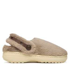 Kapcie Crocs. Brązowe kapcie Crocs, bez wzorów. Za 219,99 zł.