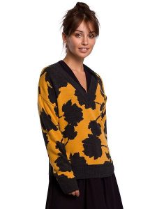 Be Wear Sweter ze wzorem rozmiar: S/M. Swetry oversize Be Wear, m, bez wzorów, bez ramiączek. Za 146,50 zł.