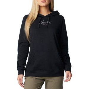 Bluza dresowa sportowa damska Trek Graphic Treatment Hoodie. Czarne bluzy Columbia, l, bez wzorów, z bawełny, bez kaptura. Za 199,99 zł.