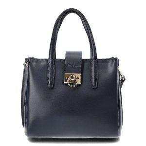 Granatowa Torebka Damska Stylowy Kuferek Venezia. Niebieskie kuferki Venezia, bez wzorów, ze skóry, na ramię, bez dodatków. Za 499,00 zł.