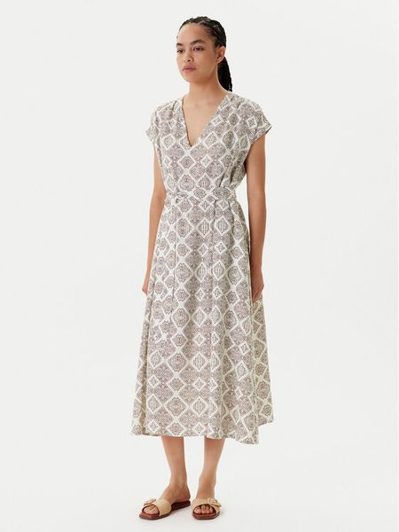 United Colors Of Benetton Sukienka letnia 4KPRDV0BB Beżowy Relaxed Fit. Brązowe kombinezony United Colors of Benetton, na lato, s, bez wzorów, ze lnu, bez kołnierzyka, bez ramiączek. Za 519,99 zł.