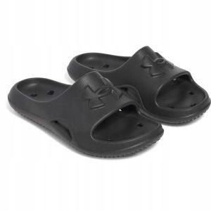 Klapki Damskie Under Armour W Locker V Sl. Czarne klapki Under Armour, bez wzorów, bez obcasa. Za 83,99 zł.