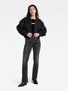 G-Star Dżinsy - Slim fit - w kolorze antracytowym rozmiar: W24/L30. Czarne jeansy G-Star, z aplikacjami. Za 302,45 zł.