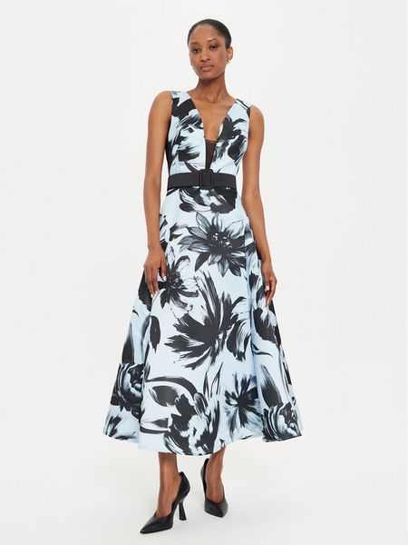 Rinascimento Sukienka wieczorowa CFC0120634003 Niebieski Regular Fit. Niebieskie kombinezony Rinascimento, s, bez wzorów, z syntetyku, wizytowe, bez kołnierzyka, bez ramiączek. Za 399,99 zł.