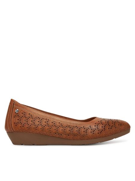 Pikolinos Baleriny W3U-5752 Brązowy. Brązowe balerinki Pikolinos, bez wzorów, ze skóry, bez obcasa, bez zapięcia. Za 499,99 zł.