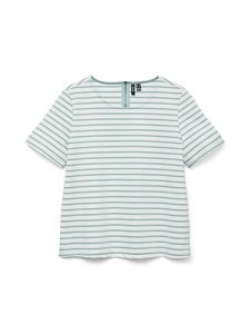 Vero Moda Koszulka w kolorze biało-miętowym rozmiar: M. Białe bluzki Vero Moda, m, bez wzorów, bez kołnierzyka, bez ramiączek. Za 43,88 zł.