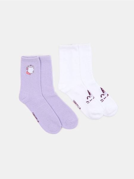 Skarpetki 2 pack Pusheen The Cat - wielobarwny. Skarpetki Sinsay, bez wzorów. Za 12,99 zł.