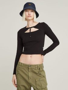 G-Star Koszulka w kolorze czarnym rozmiar: XL. Czarne bluzki G-Star, xl, bez wzorów, z bawełny, retro, bez kołnierzyka, bez ramiączek. Za 122,96 zł.