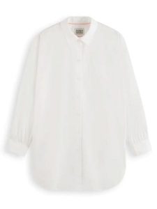 Scotch & Soda Koszula w kolorze białym rozmiar: 38. Białe koszule Scotch & Soda, bez wzorów, z bawełny, bez kołnierzyka, bez ramiączek. Za 149,31 zł.