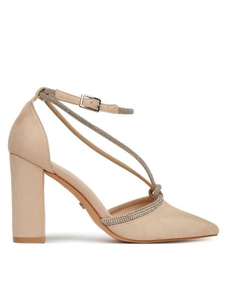 DeeZee Czółenka GAO-1893 Beżowy. Brązowe czółenka DeeZee, bez wzorów, z materiału, bez obcasa, bez zapięcia. Za 139,99 zł.