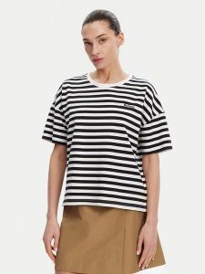 Barbour T-Shirt Adria LML0893NY73 Granatowy Relaxed Fit. Niebieskie t-shirty Barbour, bez wzorów, z bawełny, bez kołnierzyka, bez ramiączek. Za 119,99 zł.