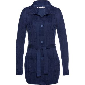 Długi sweter rozpinany. Czarne kardigany bonprix. Za 159,99 zł.