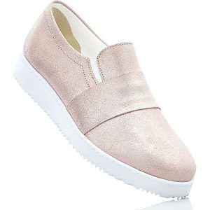 Półbuty wsuwane skórzane bonprix bladoróżowy. Czerwone buty sportowe marki bonprix, ze skóry. Za 109,99 zł.