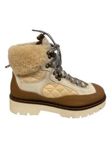 Scotch & Soda Skórzane botki w kolorze brązowo-beżowym rozmiar: 40. Brązowe botki Scotch & Soda, bez wzorów, z okrągłym noskiem, bez obcasa, bez zapięcia. Za 308,18 zł.