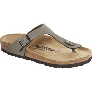 Japonki damskie Birkenstock Gizeh. Szare klapki Birkenstock, bez wzorów, z materiału, bez obcasa. Za 339,00 zł.