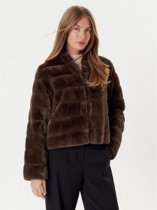 Marella Futro Carpazi 2525456011 Brązowy Regular Fit. Brązowe płaszcze Marella, bez wzorów, z futra, bez kaptura. Za 899,99 zł.