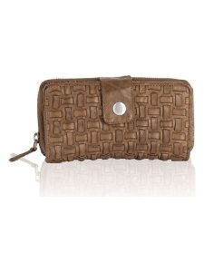 Bellicci Skórzany portfel w kolorze szarobrązowym - 18 x 9,5 x 3,5 cm rozmiar: onesize. Brązowe portfele Bellicci, bez wzorów, z materiału. Za 166,88 zł.