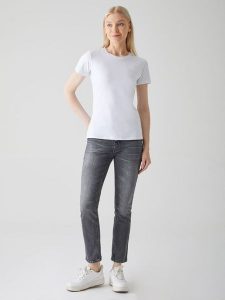 LTB Dżinsy "Freya" - Slim fit - w kolorze szarym rozmiar: W29. Szare jeansy LTB, z aplikacjami, z podwyższonym stanem. Za 100,99 zł.