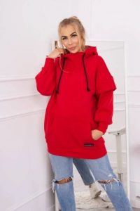 Bluza ocieplana z półgolfem czerwona. Czerwone bluzy KESI, l, bez wzorów, z bawełny, bez kaptura. Za 238,37 zł.