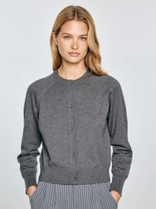 Kardigan damski bawełniany szary Karina 902. Szare kardigany Big Star, z bawełny. Za 159,99 zł.