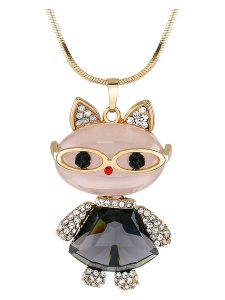 LA CHIQUITA Pozłacany naszyjnik z zawieszką - dł. 70 cm rozmiar: onesize. Białe naszyjniki LA CHIQUITA, z kryształem, pozłacane. Za 131,45 zł.