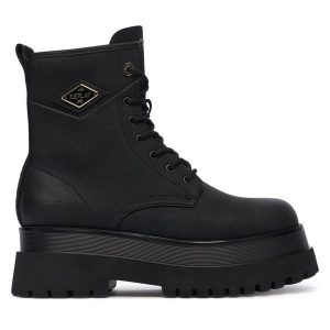 Trapery REPLAY. Czarne buty zimowe Replay, bez obcasa, bez zapięcia. Za 714,99 zł.