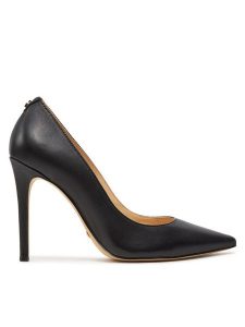 Guess Szpilki Gabben FLTGAB LEA08 Czarny. Czarne szpilki Guess, z aplikacjami, ze skóry, bez obcasa. Za 489,99 zł.