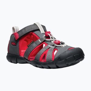 Sandały juniorskie KEEN Seacamp II CNX. Czerwone buty trekkingowe Keen, bez zapięcia. Za 229,99 zł.