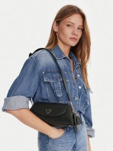 Guess Torebka Bolena HWZG92 07190 Czarny. Czarne torebki klasyczne Guess, z aplikacjami, ze skóry, bez dodatków. Za 299,99 zł.