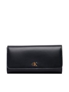 Calvin Klein Portfel Ck Long Wallet LV04F1224G Czarny. Czarne portfele Calvin Klein, bez wzorów, ze skóry. Za 329,99 zł.
