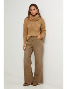 L'armoire de Suzette Golf w kolorze beżowym rozmiar: 38/40. Brązowe golfy L'armoire de Suzette, bez wzorów. Za 104,99 zł.