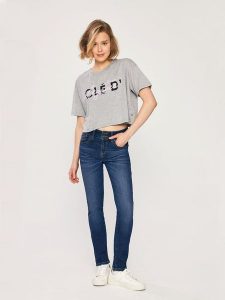 LTB Dżinsy "Molly Super High" - Slim fit - w kolorze granatowym rozmiar: W27/L32. Niebieskie jeansy LTB, z aplikacjami, z podwyższonym stanem. Za 79,03 zł.