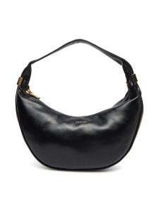 Calvin Klein Torebka Pinched Soft Crescent Sm LV04F3010G Czarny. Czarne torebki klasyczne Calvin Klein, bez wzorów, ze skóry, bez dodatków. Za 269,99 zł.