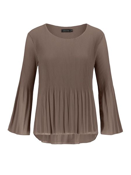 Sublevel Bluzka w kolorze jasnobrązowym rozmiar: L. Brązowe bluzki Sublevel, l, bez wzorów, bez kołnierzyka, bez ramiączek. Za 61,31 zł.