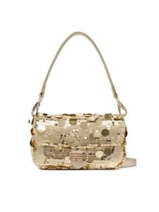 Valentino Torebka Sleet VBSA6R09 Złoty. Żółte torebki klasyczne Valentino, bez wzorów, z materiału, bez dodatków. Za 639,99 zł.