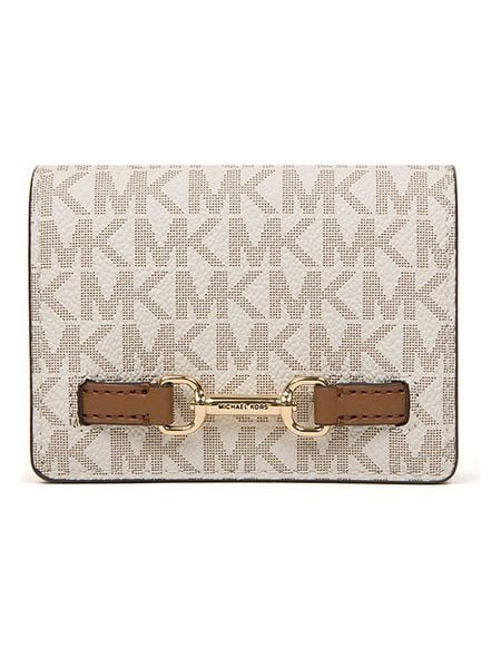 Michael Kors Portfel w kolorze kremowo-jasnobrązowym - 10 x 8 x 3 cm rozmiar: onesize. Brązowe portfele Michael Kors, bez wzorów, z materiału. Za 283,45 zł.