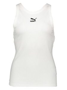 Puma Top funkcyjny "C- PMA Classics RB CTN" w kolorze białym rozmiar: M. Białe topy Puma, m, bez wzorów, bez kołnierzyka, bez ramiączek. Za 87,81 zł.