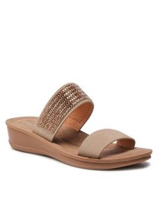 Clara Barson Klapki WSS20581-01 Brązowy. Brązowe klapki Clara Barson, bez wzorów, ze skóry, bez obcasa. Za 89,99 zł.