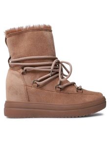 Jenny Fairy Botki WS5829-03 Beżowy. Brązowe botki Jenny Fairy, bez wzorów, z materiału, bez obcasa, na koturnie, bez zapięcia. Za 139,99 zł.