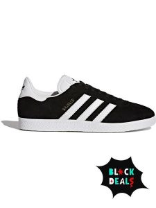 Adidas Skórzane sneakersy "Gazelle" w kolorze czarno-białym rozmiar: 42. Białe trampki ADIDAS, bez wzorów, z materiału, bez zapięcia. Za 389,45 zł.