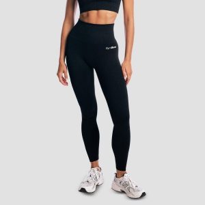 Legginsy damskie fitness bezszwowe GymBabe Black. Czarne legginsy GYMBEAM, bez wzorów, z elastanu. Za 131,90 zł.