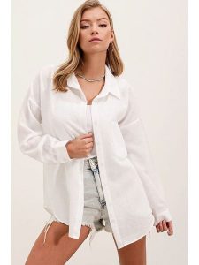 Bigdart Bluzka w kolorze białym rozmiar: 42. Białe bluzki Bigdart, bez wzorów, bez kołnierzyka, bez ramiączek. Za 78,47 zł.