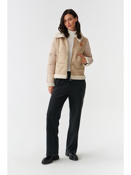 TATUUM Kurtka przejściowa "Markanika" w kolorze kremowym rozmiar: L. Brązowe kurtki Tatuum, l, bez wzorów, ze skóry, bez kaptura. Za 413,35 zł.