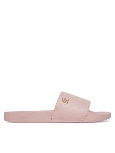 Tommy Hilfiger Klapki Th Monogram Poolside FW0FW08525 Różowy. Czerwone klapki TOMMY HILFIGER, bez wzorów, ze skóry, bez obcasa. Za 139,99 zł.