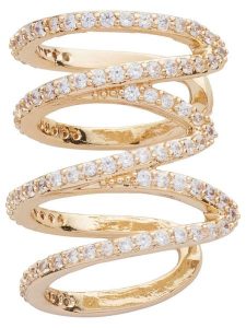 U.S. Polo Assn. Pozłacana nausznica z kryształami rozmiar: onesize. Żółte kolczyki U.S. Polo Assn., z kryształem, metalowe. Za 96,37 zł.