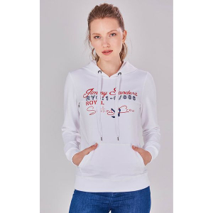 Bluza w kolorze białym. Białe bluzy marki Jimmy Sanders, z nadrukiem. W wyprzedaży za 129,95 zł.