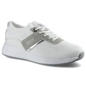 Białe Sneakersy Big Star Damskie Półbuty Lekkie. Białe półbuty Big Star, bez wzorów, bez obcasa, bez zapięcia. Za 139,00 zł.