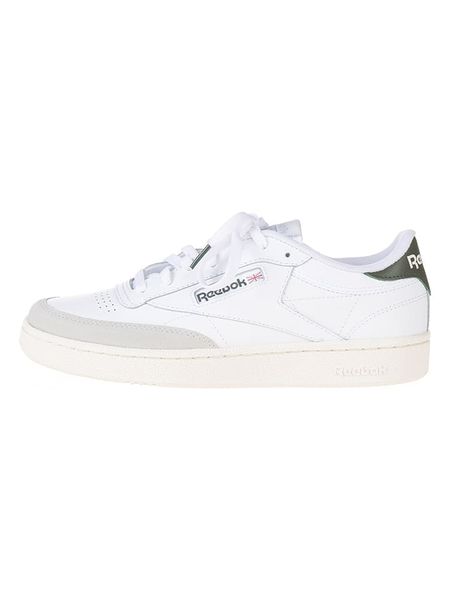 Reebok Skórzane sneakersy "Club C Ground" w kolorze biało-oliwkowym rozmiar: 42. Białe trampki Reebok, bez wzorów, bez zapięcia. Za 215,45 zł.
